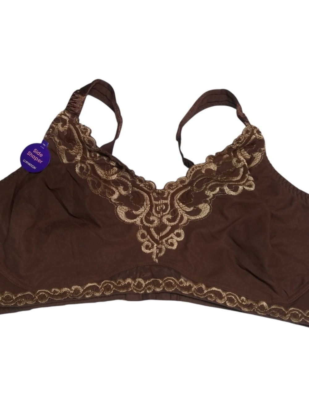 Curvation Rich Mocha Embroidered Soft-Cup Bra Unwired Size 44D